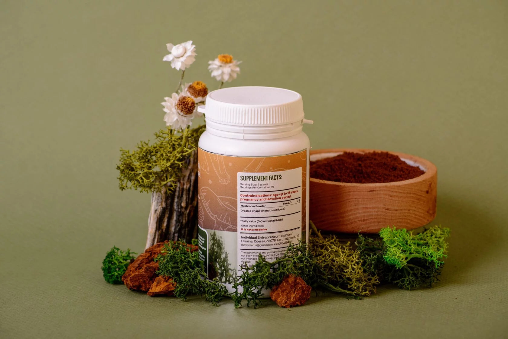 Ground birch chaga