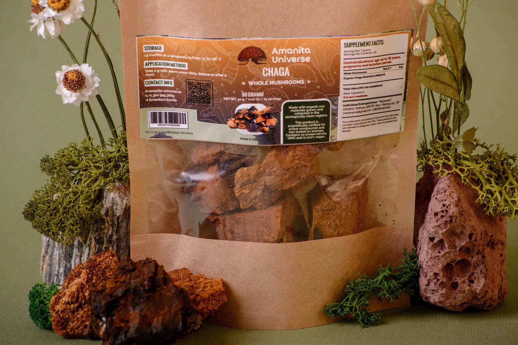 Birch chaga whole