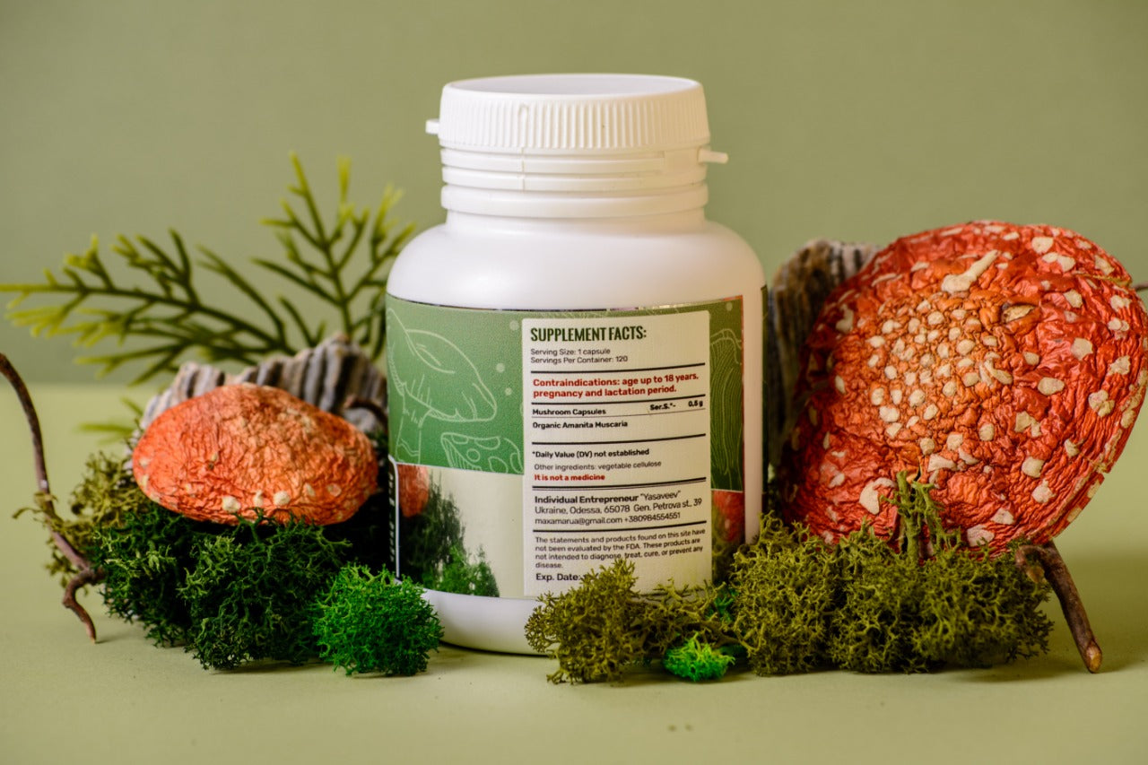Red fly agaric in capsules 120 x 0.5g