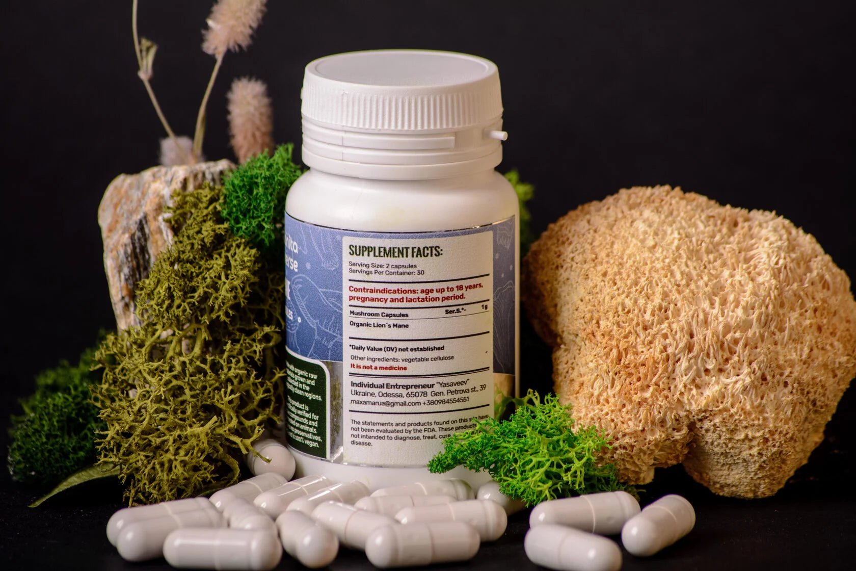 Lion's mane capsules of 0.4 g