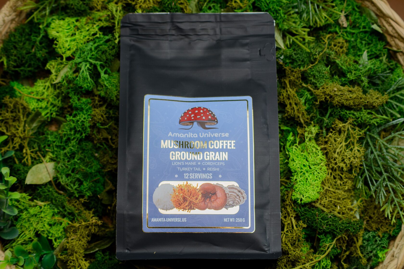 Mushroom coffee ground grain, 250 g