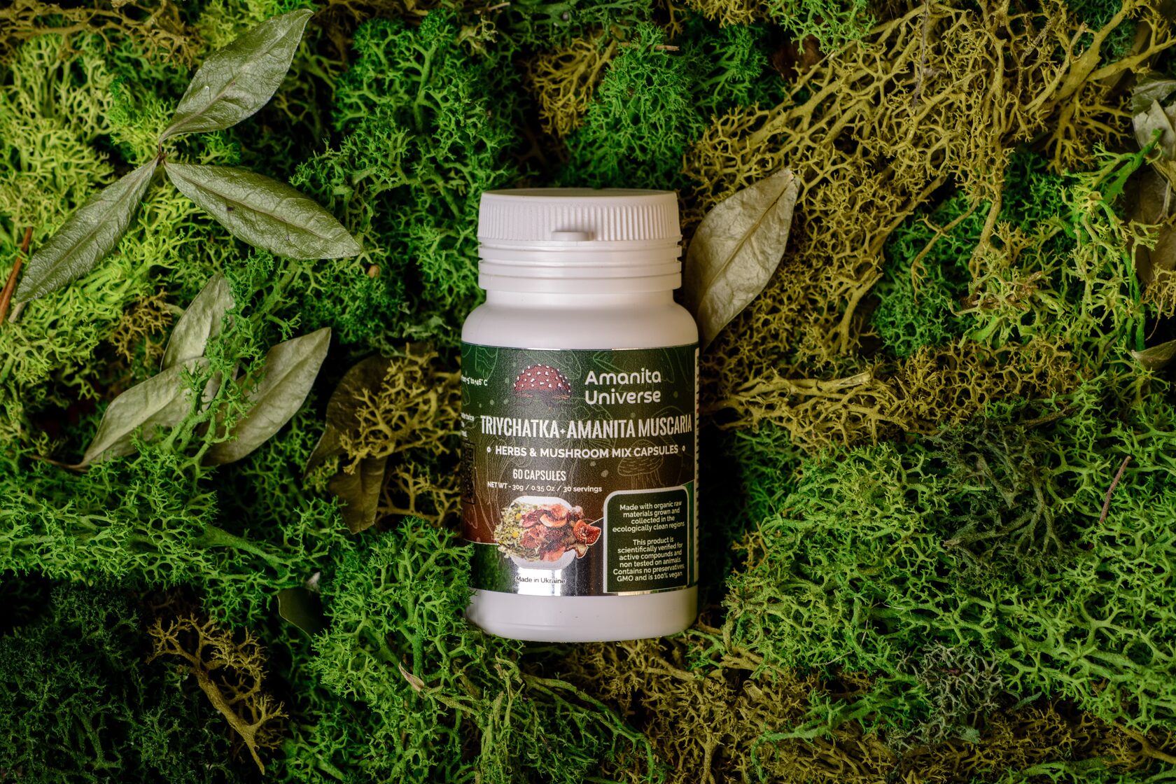 Triychatka antiparasitic with amanita in capsules of 0.5 g