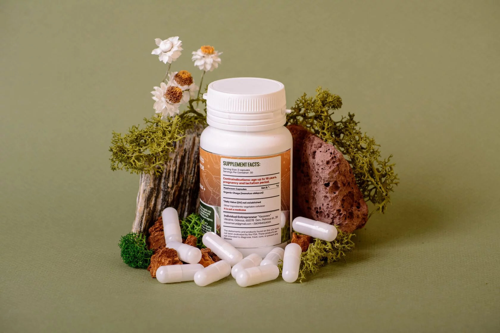 Birch chaga in capsules 0.3 g