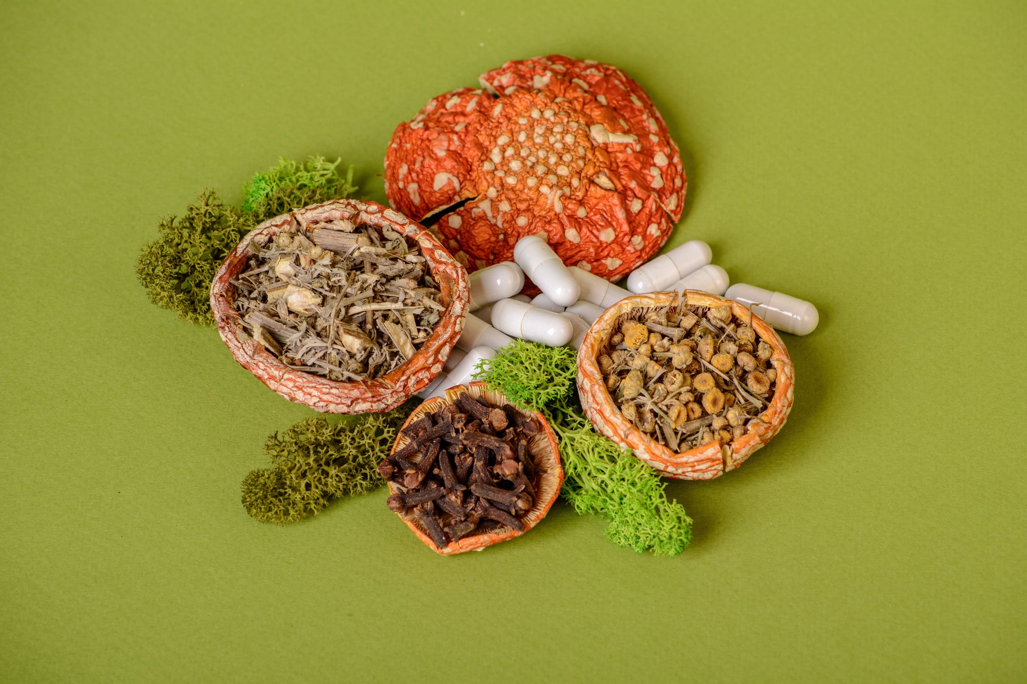 Triychatka antiparasitic with amanita in capsules of 0.5 g