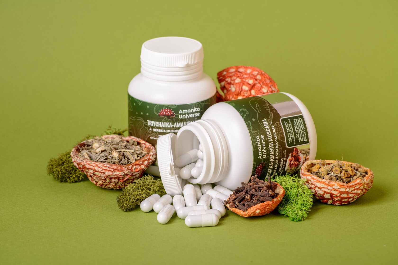 Triychatka antiparasitic with amanita in capsules of 0.5 g