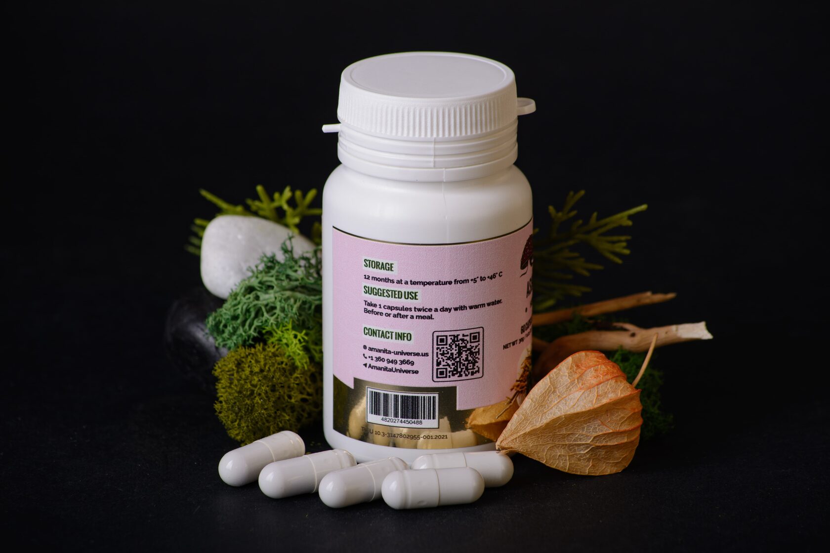 Ashwagandha in capsules of 0.5 g