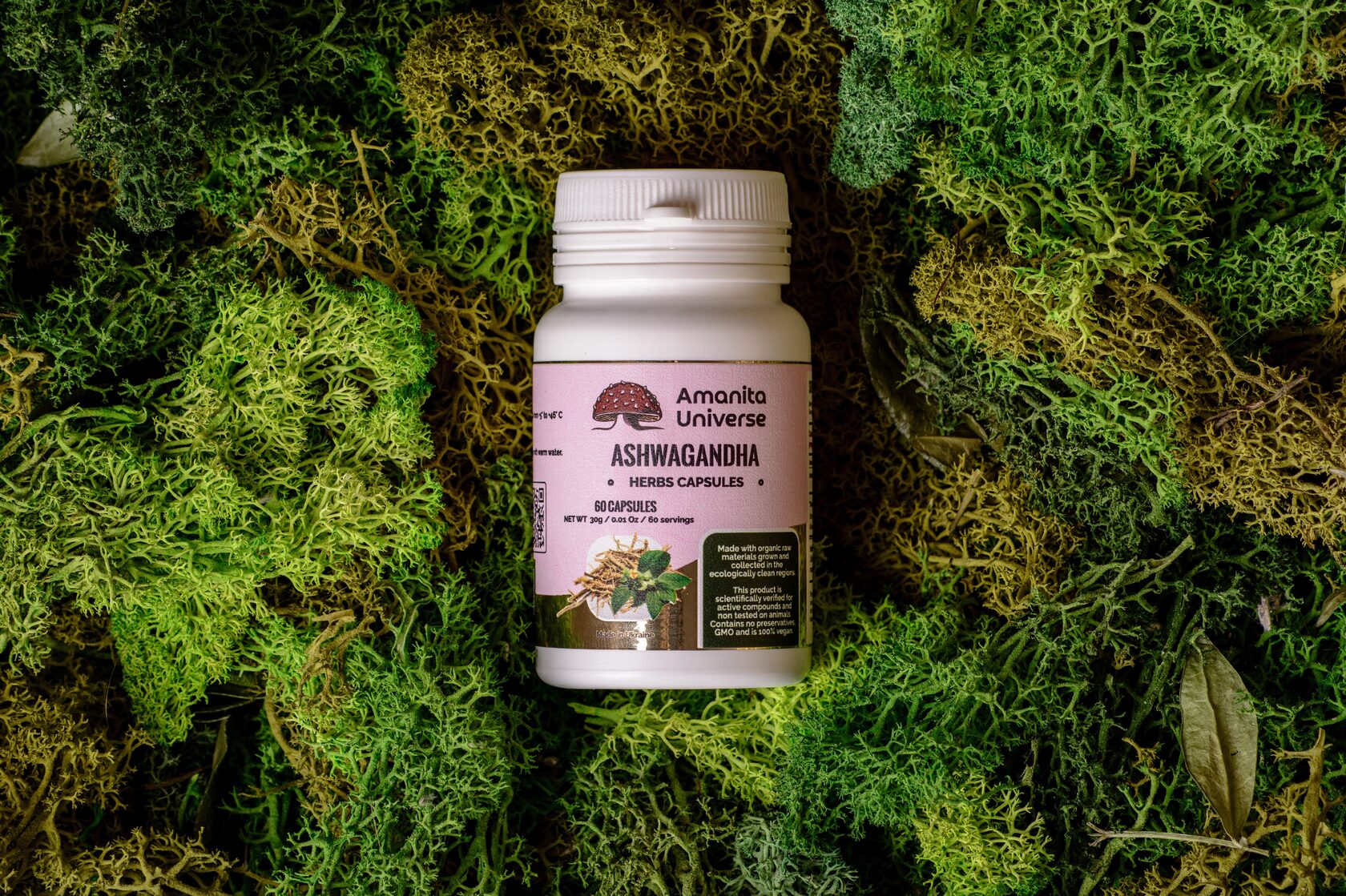 Ashwagandha in capsules of 0.5 g