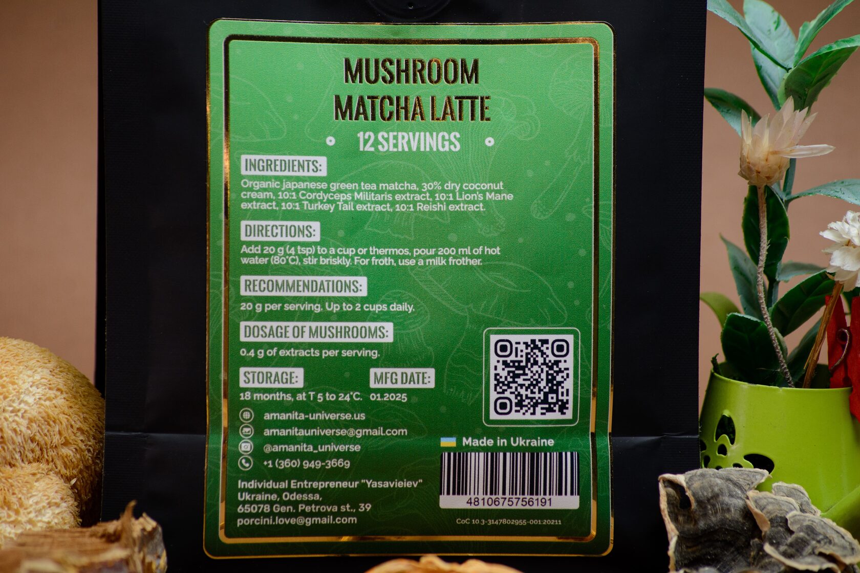 Mushroom matcha, 250 g