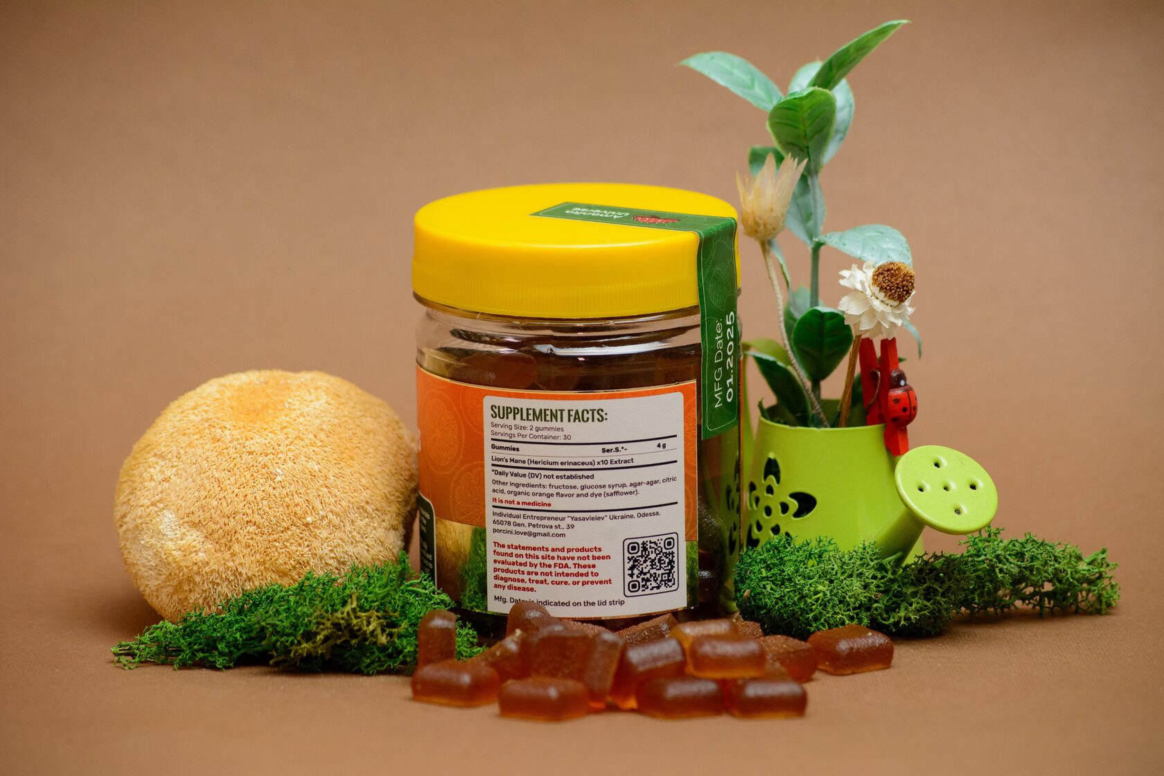 Lion’s mane gummies, orange flavor
