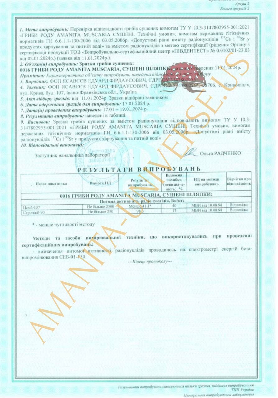 Certified test report — document image from the live store